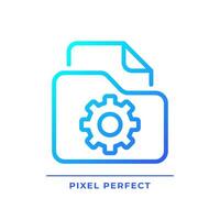 File management pixel perfect gradient linear vector icon. Digital files browser. Folders organization. Computer system. Thin line color symbol. Modern style pictogram. Vector isolated outline drawing