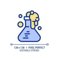 STEM in chemistry pixel perfect RGB color icon. Study material conditions. Innovative method. Education system improvement. Isolated vector illustration. Simple filled line drawing. Editable stroke