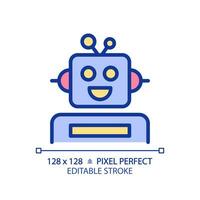 Robotics and STEM pixel perfect RGB color icon. Construct simple machines. Students technological skills. Education system. Isolated vector illustration. Simple filled line drawing. Editable stroke