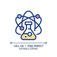 STEM in science pixel perfect RGB color icon. Data mining technology in education. Researching methods for students. Isolated vector illustration. Simple filled line drawing. Editable stroke