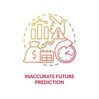 Inaccurate future prediction red gradient concept icon. Wrong forecast. Economic indicators disadvantage abstract idea thin line illustration. Isolated outline drawing vector