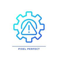 Setup error pixel perfect gradient linear vector icon. Technical problem. System failure. Software installation error. Thin line color symbol. Modern style pictogram. Vector isolated outline drawing