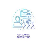 Outsource blue gradient concept icon. Hire third-party specialist. Business accounting management abstract idea thin line illustration. Isolated outline drawing vector