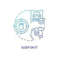 Sleep with new information blue gradient concept icon. Improve memorization tip. Enhance brain tip abstract idea thin line illustration. Isolated outline drawing vector