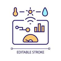 Weather measurement devices RGB color icon. Innovation meteorological technologies. Meteo forecast. Isolated vector illustration. Simple filled line drawing. Editable stroke