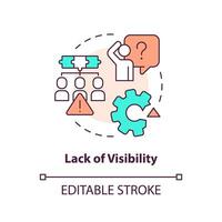 Lack of visibility concept icon. Frequent release management challenge abstract idea thin line illustration. Isolated outline drawing. Editable stroke vector