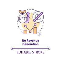 No revenue generation concept icon. Risky investment. NFT disadvantage abstract idea thin line illustration. Isolated outline drawing. Editable stroke vector
