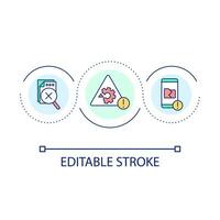 Corrupted files loop concept icon. Data crack. Digital information issue. Hacking attack abstract idea thin line illustration. Isolated outline drawing. Editable stroke vector