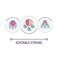 Brainstorming loop concept icon. Generate ideas. Workflow optimization. Data structure abstract idea thin line illustration. Isolated outline drawing. Editable stroke vector
