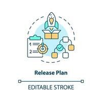 Plan concept icon. Product development. Software release management process step abstract idea thin line illustration. Isolated outline drawing. Editable stroke vector