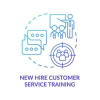 New hire customer service training blue gradient concept icon. Corporate education and onboarding abstract idea thin line illustration. Isolated outline drawing vector