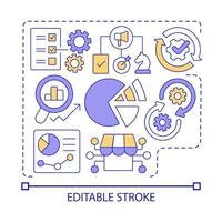 Marketing management concept icon. Building strategy. Commercial planning. Analytics abstract idea thin line illustration. Isolated outline drawing. Editable stroke vector