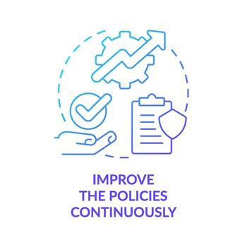Improve customer service policies continuously blue gradient concept icon. Communication in business abstract idea thin line illustration. Isolated outline drawing vector