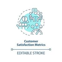 Customer satisfaction metrics turquoise concept icon. Find client feedbacks abstract idea thin line illustration. Isolated outline drawing. Editable stroke vector