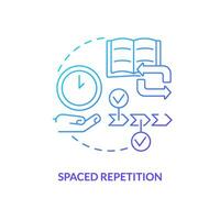 Space repetition blue gradient concept icon. Learn new things trick. Store information in memories. Study tip abstract idea thin line illustration. Isolated outline drawing vector