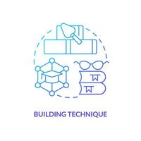 Building memory technique blue gradient concept icon. Associative learning. Memorize method. Keep in mind abstract idea thin line illustration. Isolated outline drawing vector