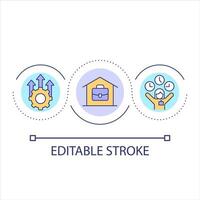 Remote work loop concept icon. Hybrid workplace culture. Asynchronous worktime. Performance management abstract idea thin line illustration. Isolated outline drawing. Editable stroke vector