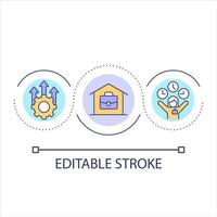 Remote work loop concept icon. Hybrid workplace culture. Asynchronous worktime. Performance management abstract idea thin line illustration. Isolated outline drawing. Editable stroke vector