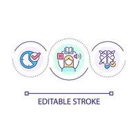 Memorizing tricks loop concept icon. Boost brain productivity. Learning skills. Studying techniques abstract idea thin line illustration. Isolated outline drawing. Editable stroke vector
