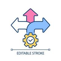 Choosing right option RGB color icon. Business opportunities. Personal growth. Directions of development. Isolated vector illustration. Simple filled line drawing. Editable stroke