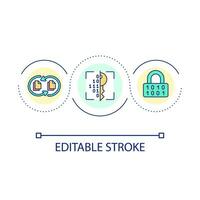 Data encryption loop concept icon. File protection. Digital safety. Improve cybersecurity abstract idea thin line illustration. Isolated outline drawing. Editable stroke vector