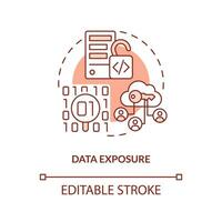 Data exposure terracotta concept icon. Procedural programming disadvantage abstract idea thin line illustration. Isolated outline drawing. Editable stroke vector