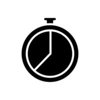 Countdown timer black glyph icon. Keep tracking time. Stopwatch tool. Timing during cooking. Count-up timer. Silhouette symbol on white space. Solid pictogram. Vector isolated illustration