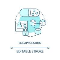 Encapsulation turquoise concept icon. Object-oriented programming principle abstract idea thin line illustration. Isolated outline drawing. Editable stroke vector