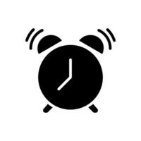 El sonar alarma reloj negro glifo icono. despertar arriba tiempo. dormir cronograma. recordatorio herramienta. electrónico advertencia dispositivo. silueta símbolo en blanco espacio. sólido pictograma. vector aislado ilustración