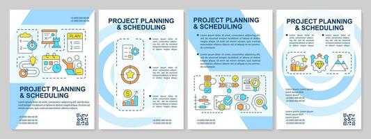 planificación y Planificación de proyecto azul folleto modelo. folleto diseño con lineal iconos editable 4 4 vector diseños para presentación, anual informes