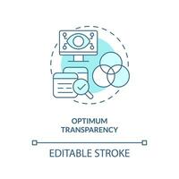 Optimum transparency turquoise concept icon. Functional programming benefit abstract idea thin line illustration. Isolated outline drawing. Editable stroke vector