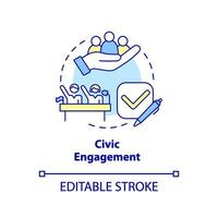 Civic engagement concept icon. Participation. Public service delivery change abstract idea thin line illustration. Isolated outline drawing. Editable stroke vector