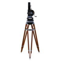 an old movie camera on a tripod with a wooden stand png