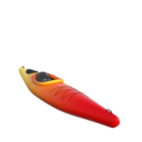 a red and orange kayak on a transparent background png