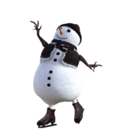 a cartoon snowman wearing a hat and scarf png