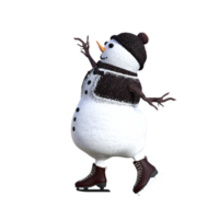 a cartoon snowman wearing a hat and scarf png