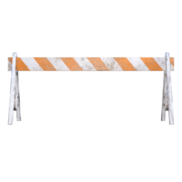 a barrier with orange and white stripes on it png