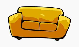 sofa in cartoon style. isolated on white background. concept of furniture, object, house, etc. flat vector style.