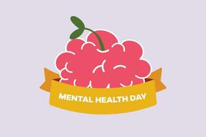 Psychology. World mental health day concept. Colored flat vector illustration isolated.