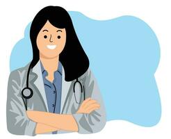 Young doctor student at the hospital vector