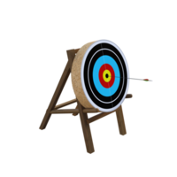 archery target with arrow on a wooden stand png