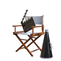 director chair with clapperboard and movie clapper png