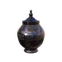 a black urn on a transparent background png