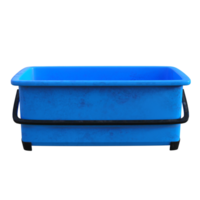 blue plastic bucket with black handle on a white background png