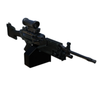 machine gun isolated 3d png