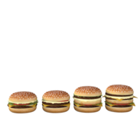 ein Linie von Hamburger auf ein transparent Hintergrund png