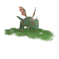 vert dragon isolé 3d png