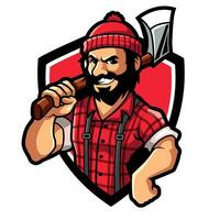 Lumberjack mascot logo concept illustration vector