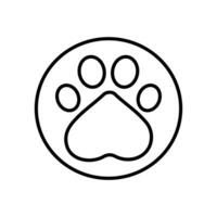 Gold game coin. Coin icon. Gold medal. Coin with the paw. Gold paw. Paw print. vector