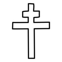 Christian cross doodle and contour style vector